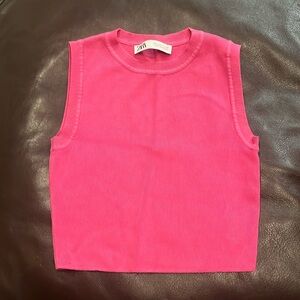 Zara pink crop tank top